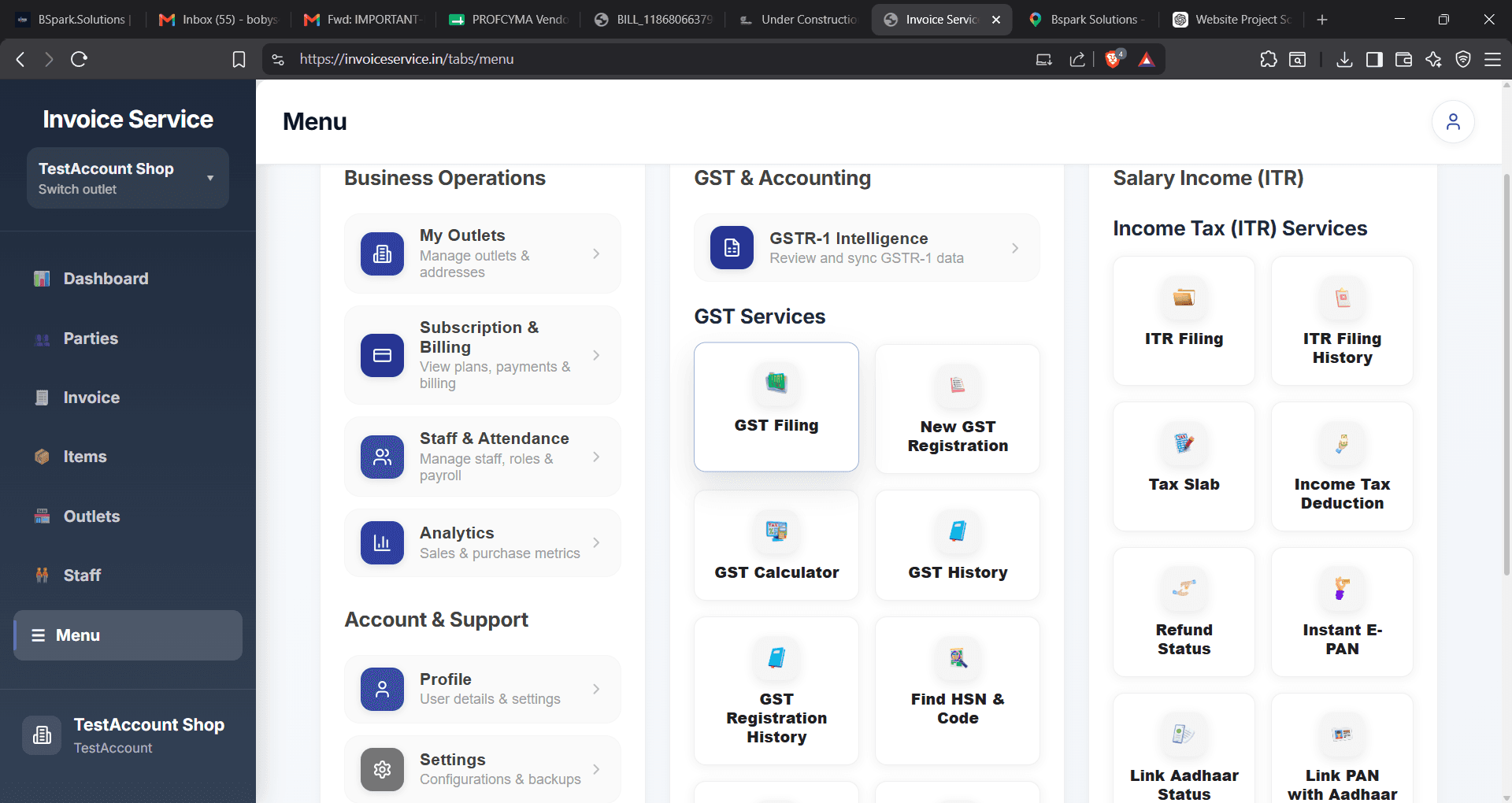 Bspark Laundry ERP – Customer Portal