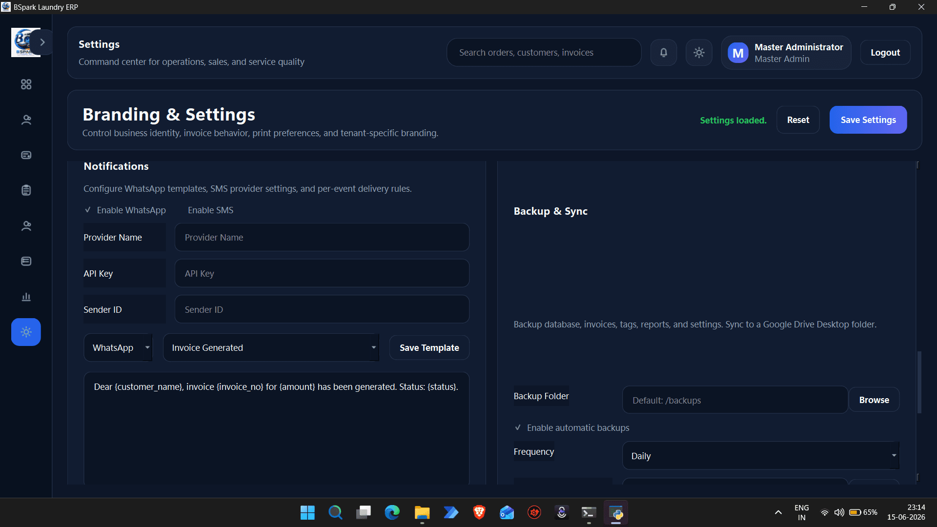 Invoice Service Platform – WhatsApp Integration